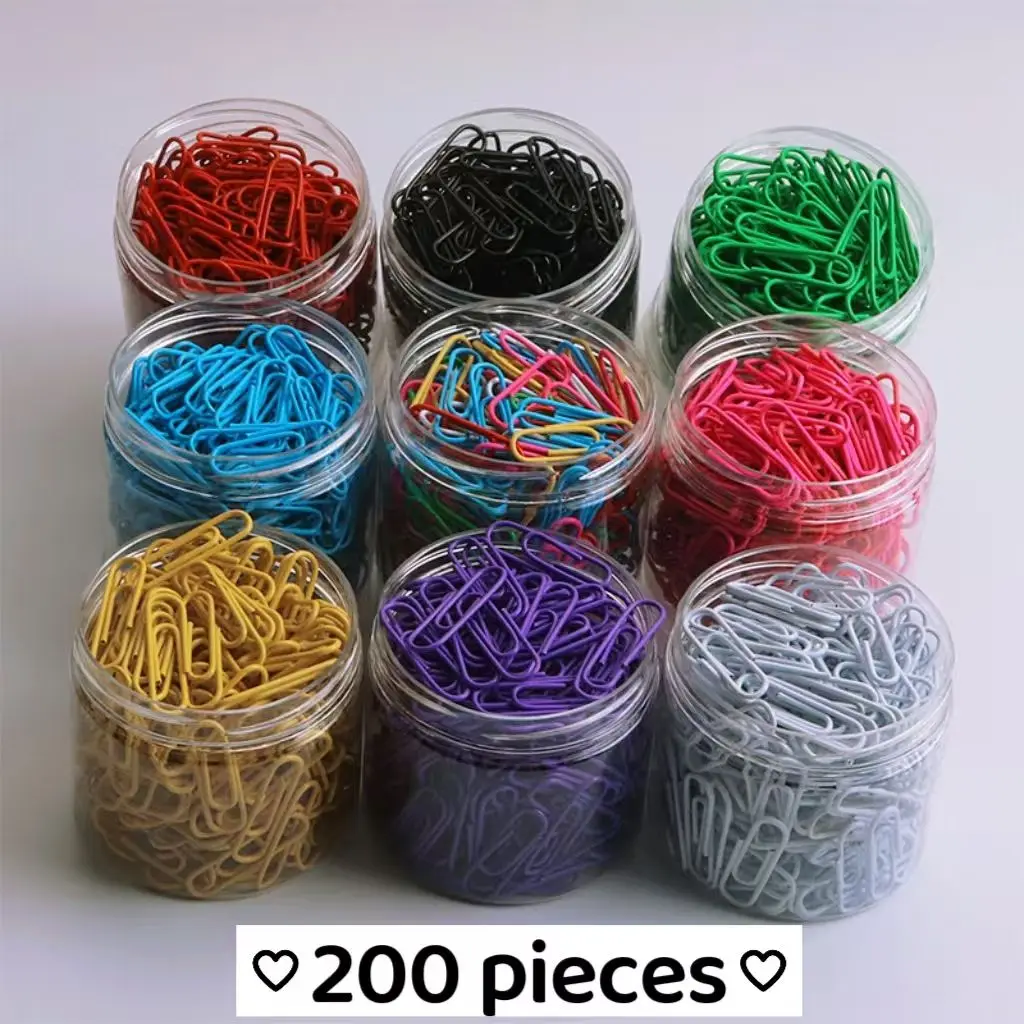 

A box of paper clips, multi-color optional, color bills, small card storage gadgets, DIY small material clips, school supplies,