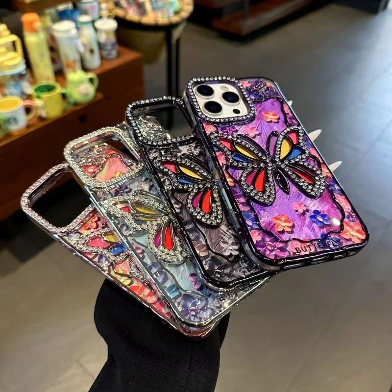 

Высококачественный чехол для телефона с гальваническим покрытием-бабочкой и вспышкой, подходит для iPhone