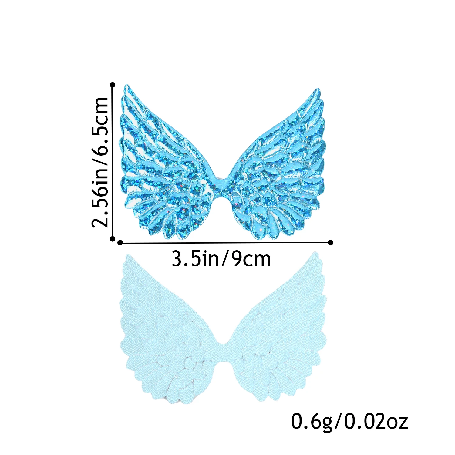 20pcs 3.5in 9cm Solid Colors Glossy Printed Wings For DIY Clothing Bag Shoes Hat Clip Handicraft Decor Accessories