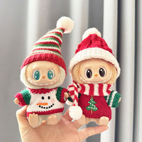 17cm Mini Plush Doll'S Clothes Outfit Accessories For Labubu V3 V1 V2 Christmas Cookie Man Sweater Hat Clothing New Year Gift