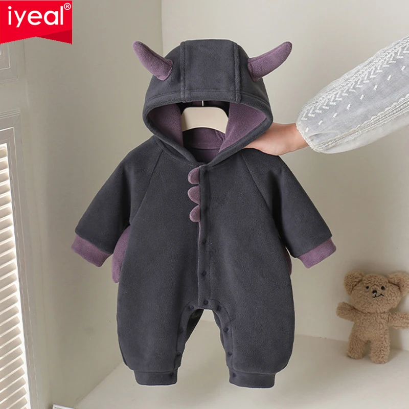 IYEAL Baby Romper Spring and Autumn New Micro Fleece Cute Cartoon Baby Outerwear Coat for Newborns Spring Clothing