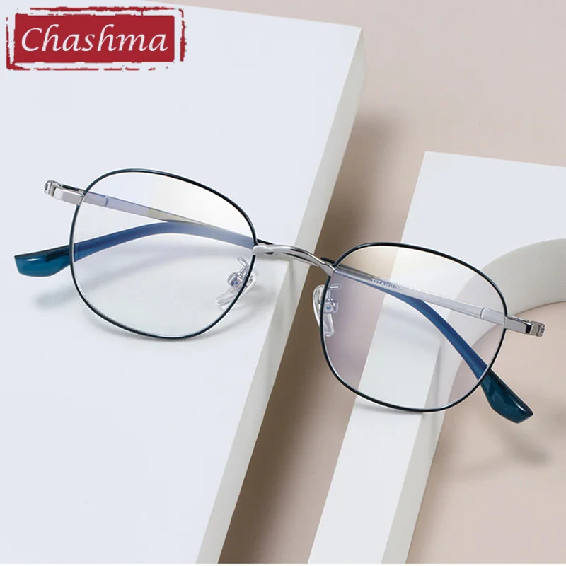 

Chashma Titanium Alloy Glasses Oval Light Frame Men Prescription Glasses High Degree Optical Eyewear Women Round Spectacles