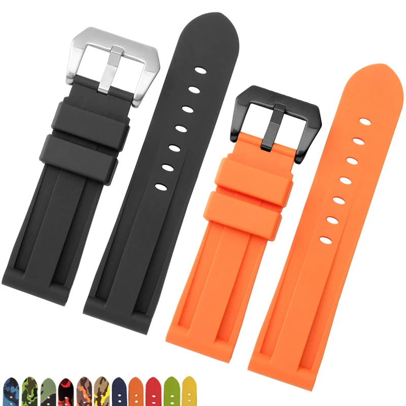 

Universal Brand Silicone Watch Strap 21/22/23/24/25/26mm Flat Straight Rubber Watchband