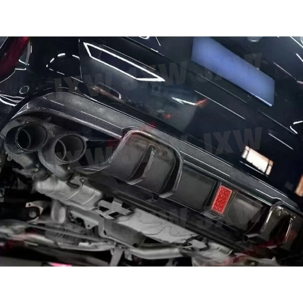 JXWANCF ألياف الكربون الجافة سيارة شفة خلفية الناشر المفسد المصد الخلفي تمديد M Stlye FRP لسيارات BMW F95 X5M F96 X6M 2020-2024 #4