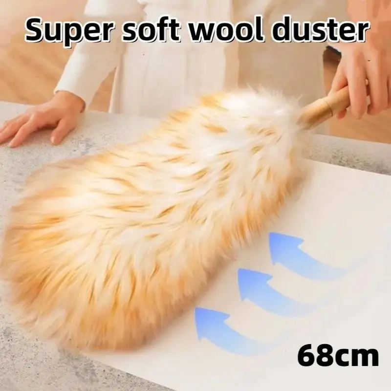 Genuine Wool Duster With Dense Fur Powerful Dust Removal Without Damaging Surfaces Use In Both Vehicles And The Home