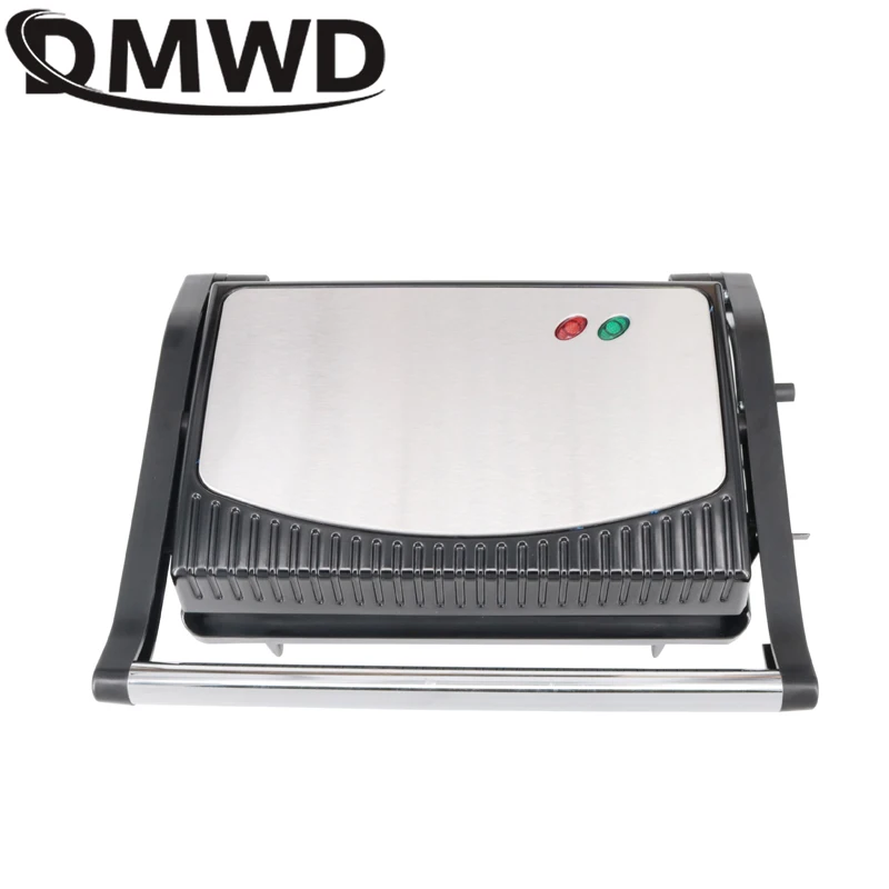 DMWD 110V/220V Sandwich Maker Breakfast Machine Barbecue Roast Intestinal Hamburger Panini  Machine Steak Frying Pan Eggs Cooker