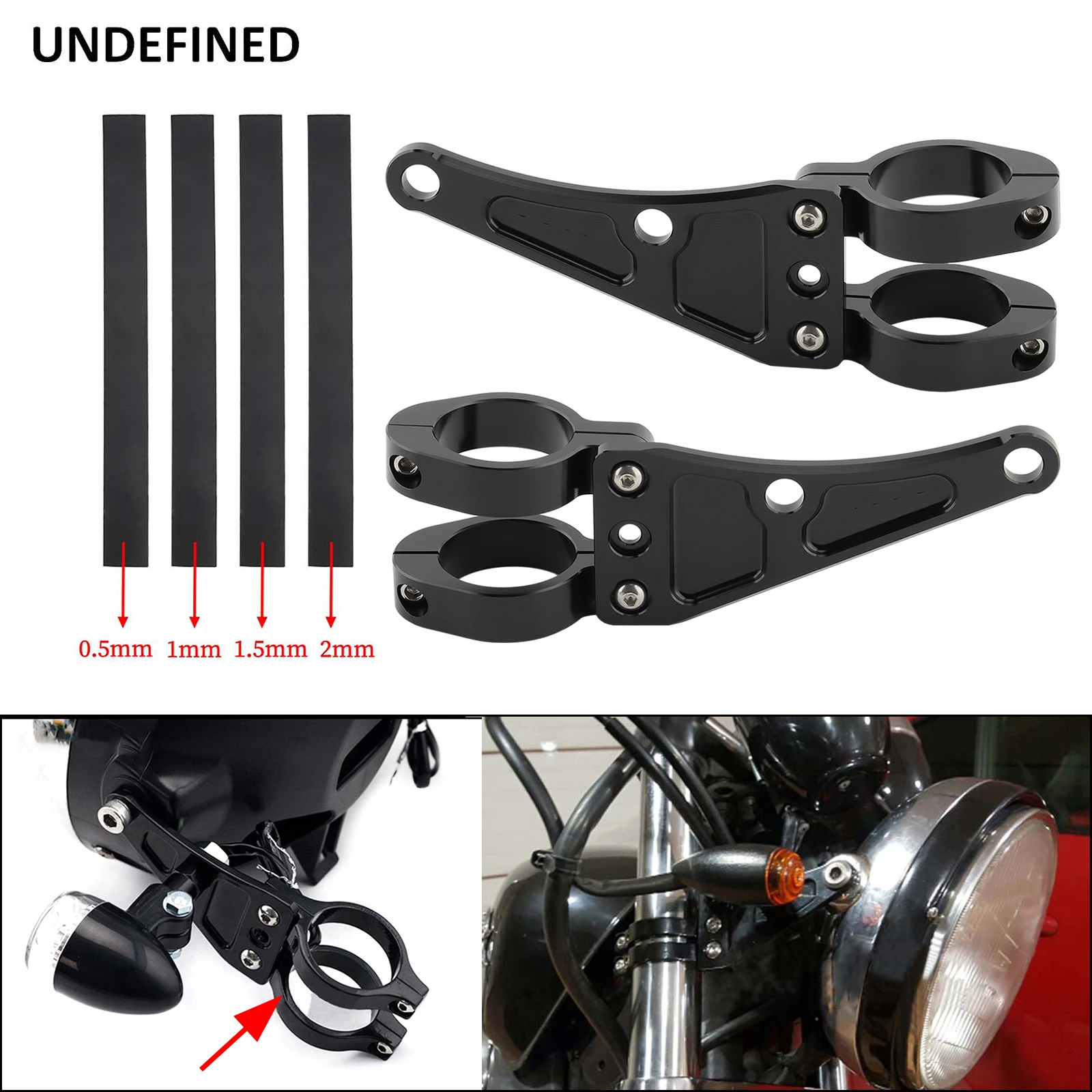 34mm-58mm Headlight Bracket Mount Clamp Fork Tube Light Holder 54mm 49mm 45mm 41mm 37mm Motorcycle Bobber Cafe Racer Universal