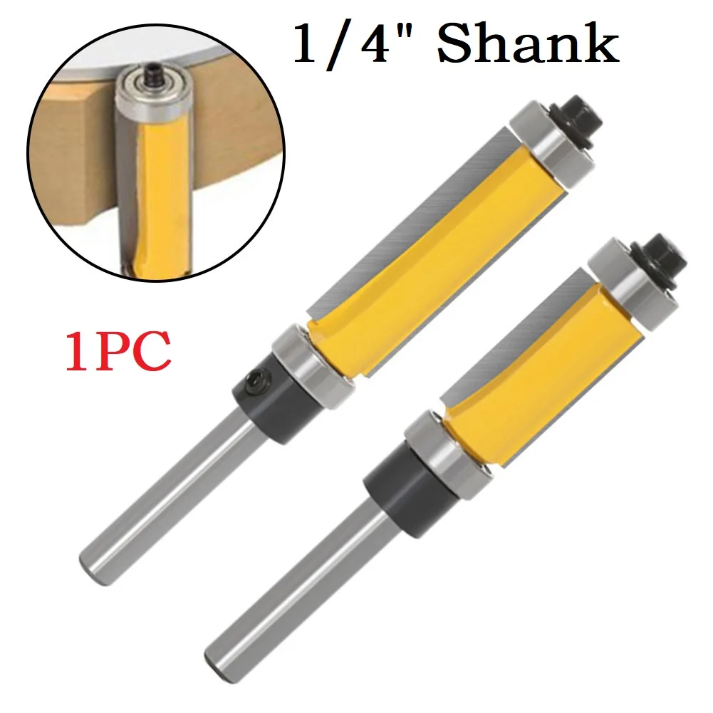 1pc 6mm Shank Straight Flush Router Bit Trimming Milling Cutter With Double Bearings Wood Cutter For Woodworking Tools