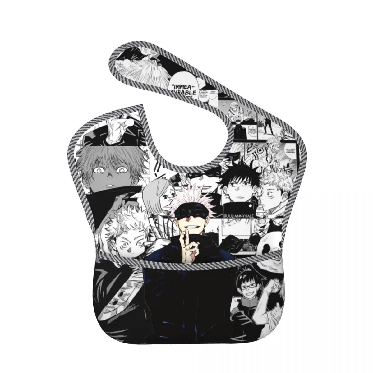 Anime Jujutsu Kaisen Baby Bibs for Baby Boy or Girl, Adjustable Bib Baby and Toddler Bib for Eating, Waterproof Fabric