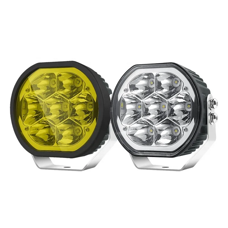 Universal Waterproof 12v White Yellow Amber Cover Ditch Light 5 Inch Fog Driven Off-Road Bar