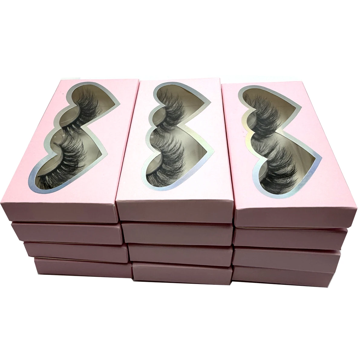 12 ペア 3D ミンクまつげふわふわドラマチックまつげメイクうっすらミンクまつげナチュラルロングつけまつげ厚い偽まつげ