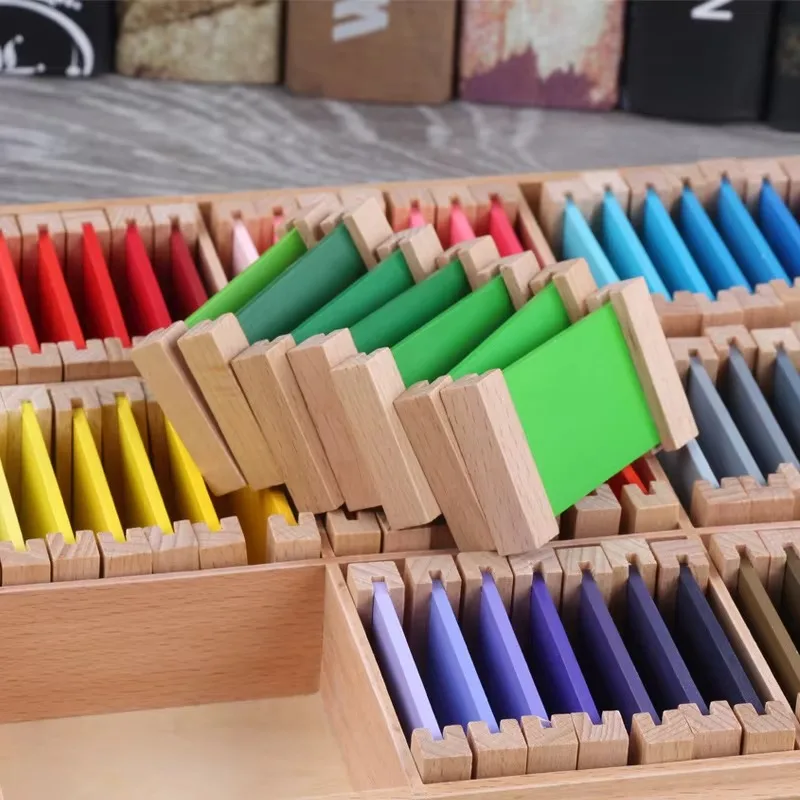 Montessori Teaching AIDS Color Board Color Card Professional Early Education Sensory Training Building Blocks Toys Wooden Puzzle