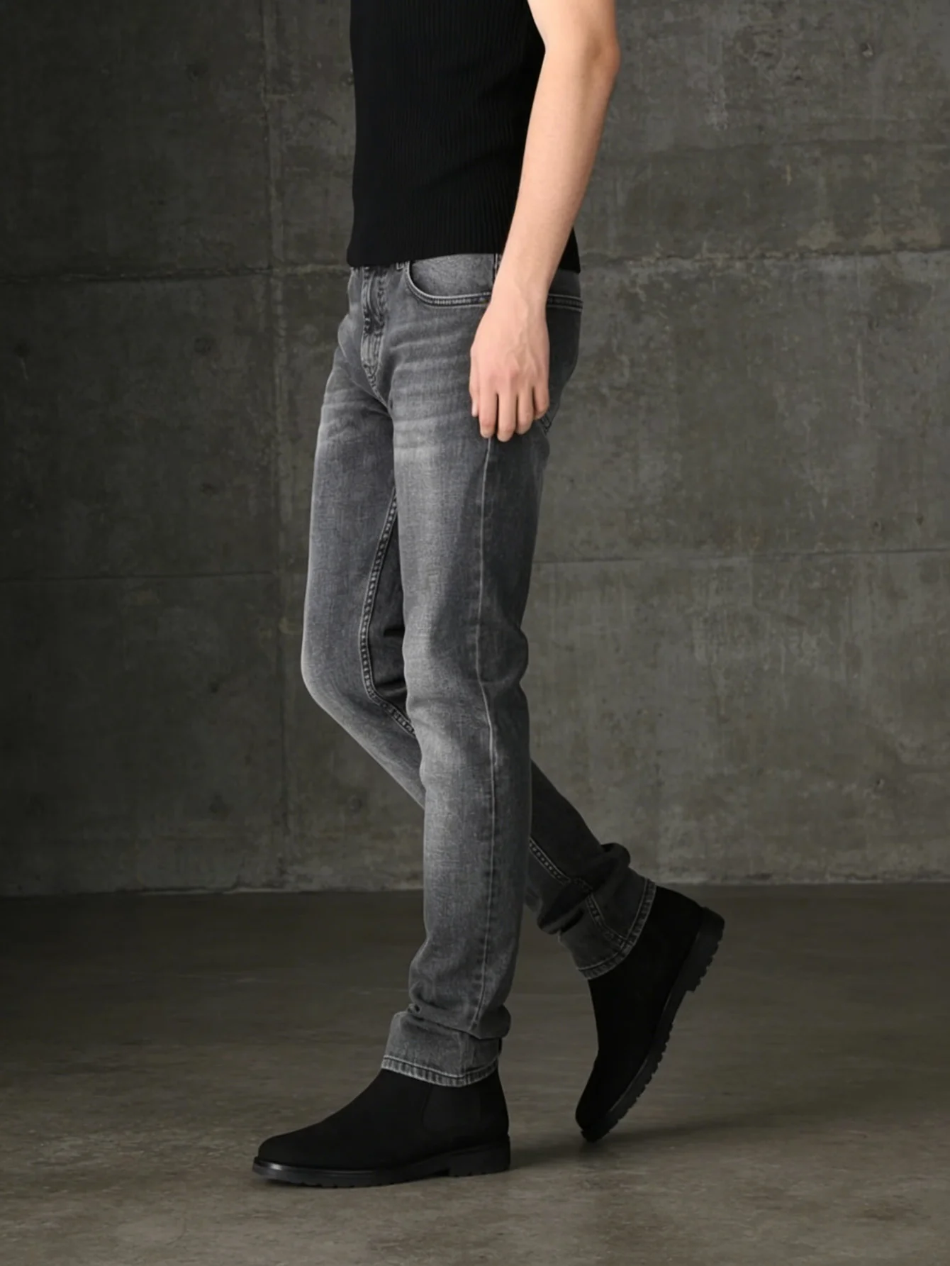 Trendy Y2K Lightweight Panel Jeans, Men's American Streetwear Fashion Denim, Mixed Panel Design, Gift for Him