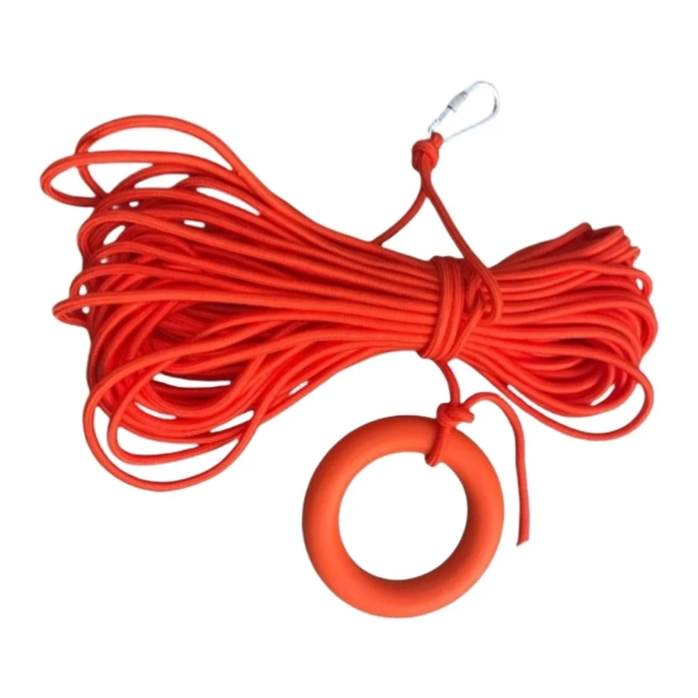 Water Safety Throwing Rope 30 Meter Polypropylene Rope with Built-in Reinforced Hook and Buoyant Wristband Support