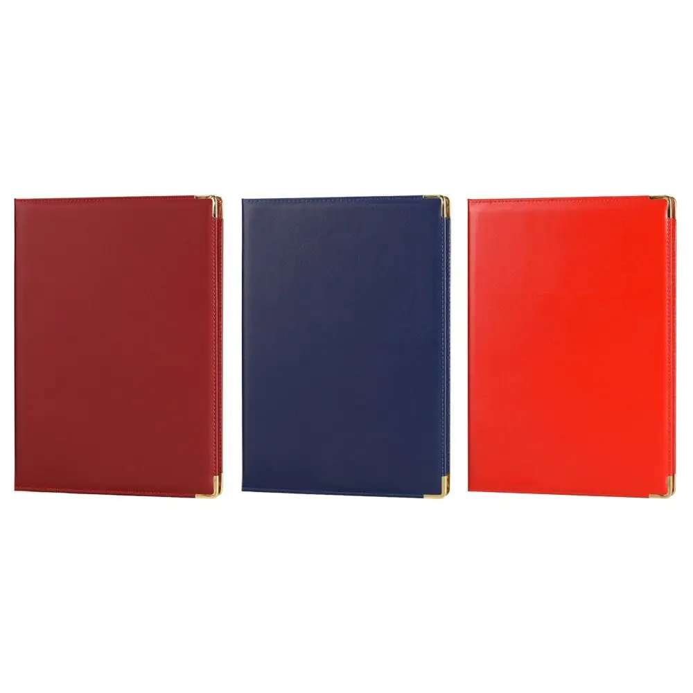 

New PU Leather Blank Folder A4 Thicken Paper Cover File Page Folder