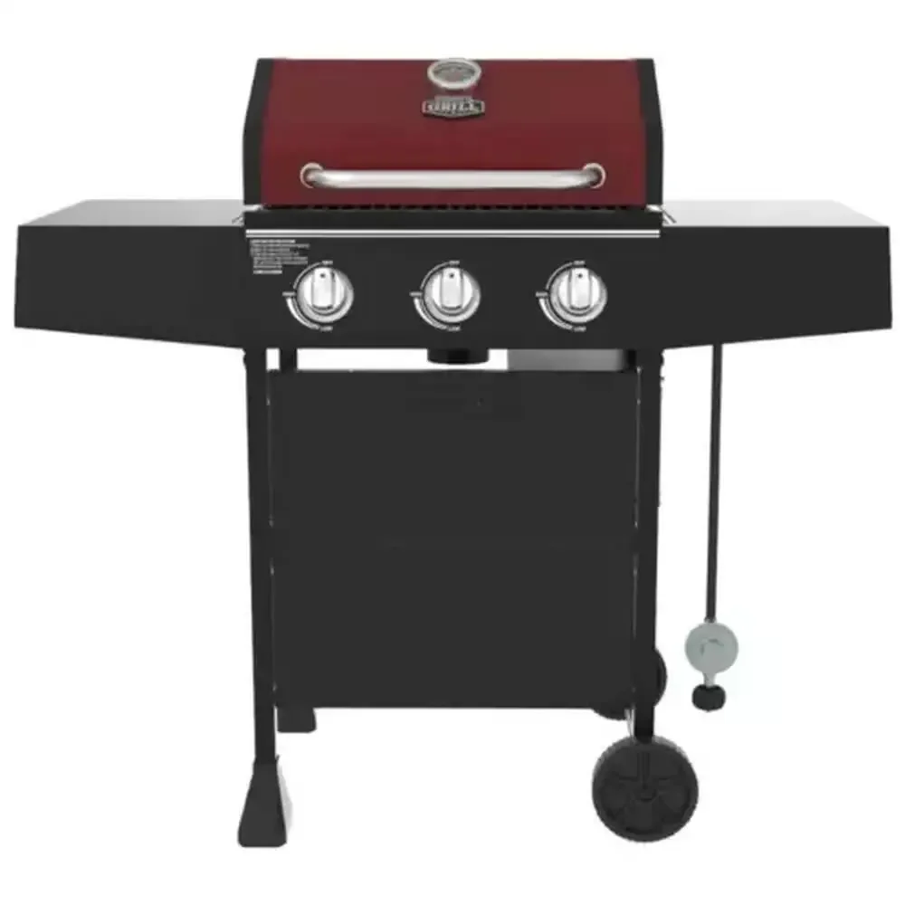 

3-Burner Gas Grill Red Propane Stainless Warming Rack Tool Holder Expert Cookouts Hero BTUs Funnel Grease TrayICY Core 430 sq in