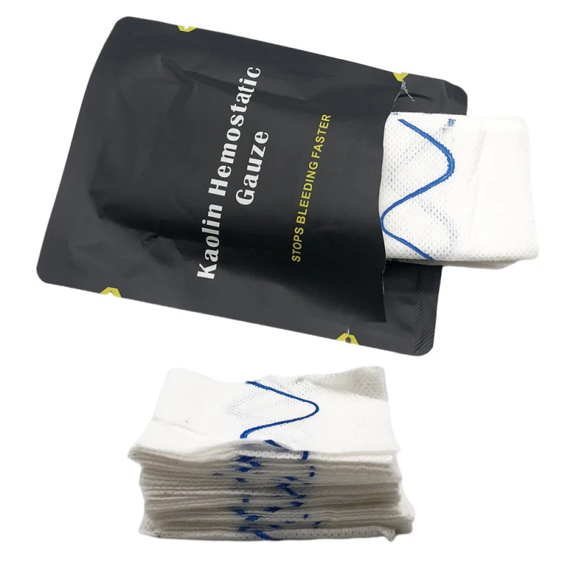 Combat Emergency Trauma Hemostatic Kaolin Gauze For Tactical Military First Aid Kit Medical Wound Dressing