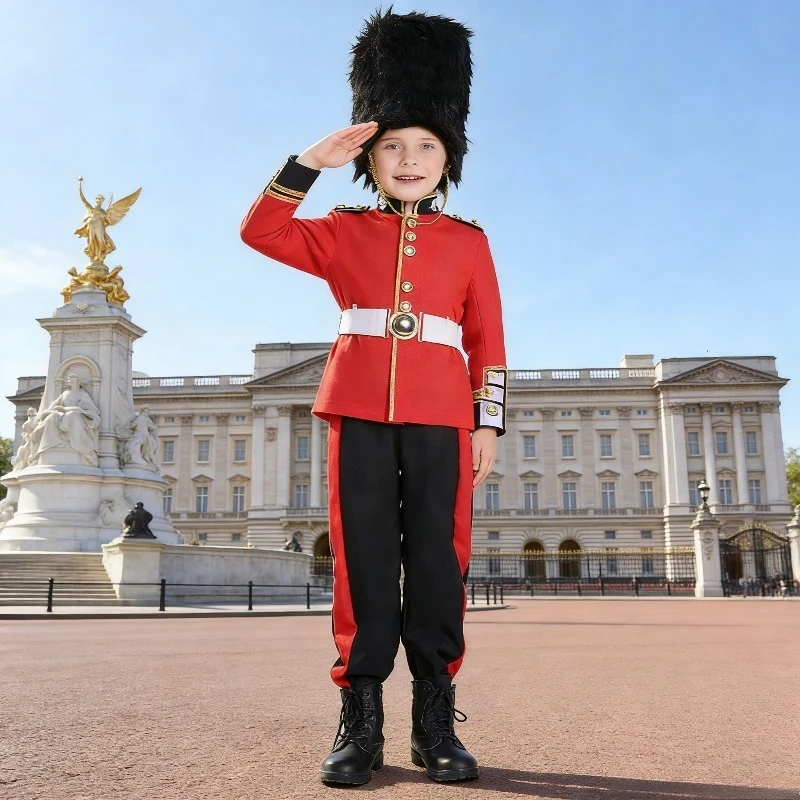 

British Guard Kids Costume Honor Guard Cosplay Outfit Halloween Childrens Day Performance