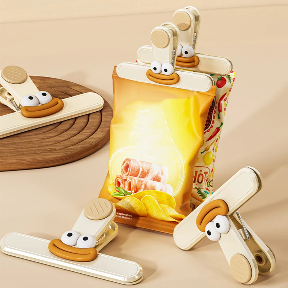 Reusable Snack Storage Clips Strong Grip Ensures No Spills Or Leaks. Kitchen Organization