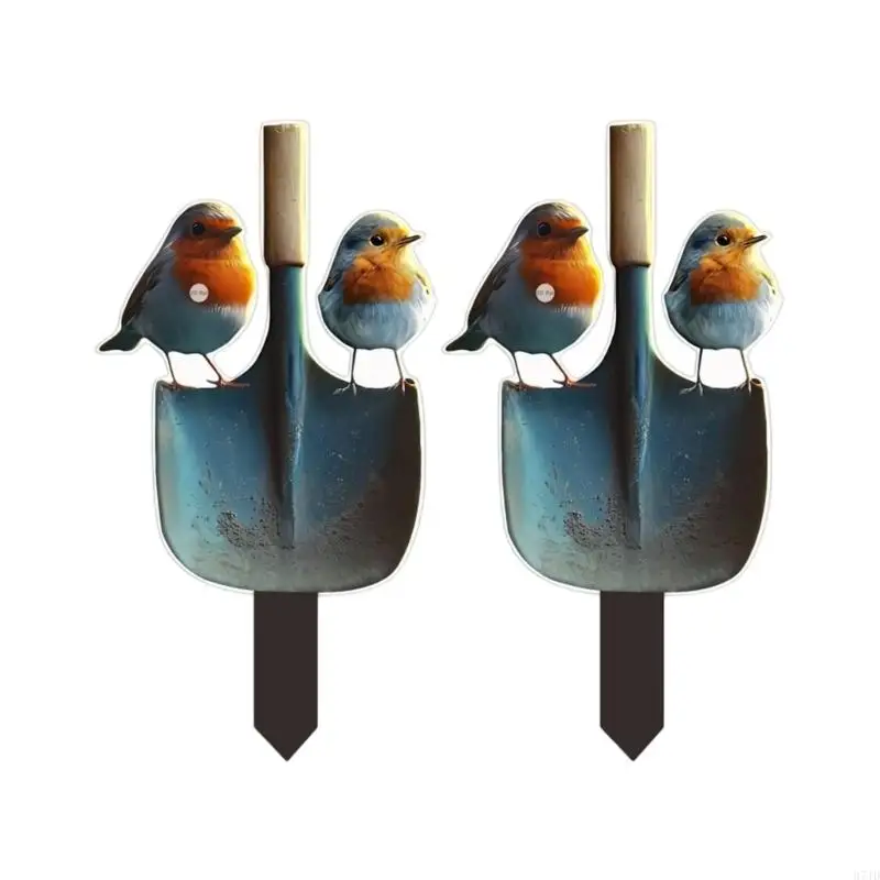Bird Garden Stake Acrylic Outdoor Accent for Lawn and Balcony, Flat Yard Piece for Home Garden Display Use 37JD