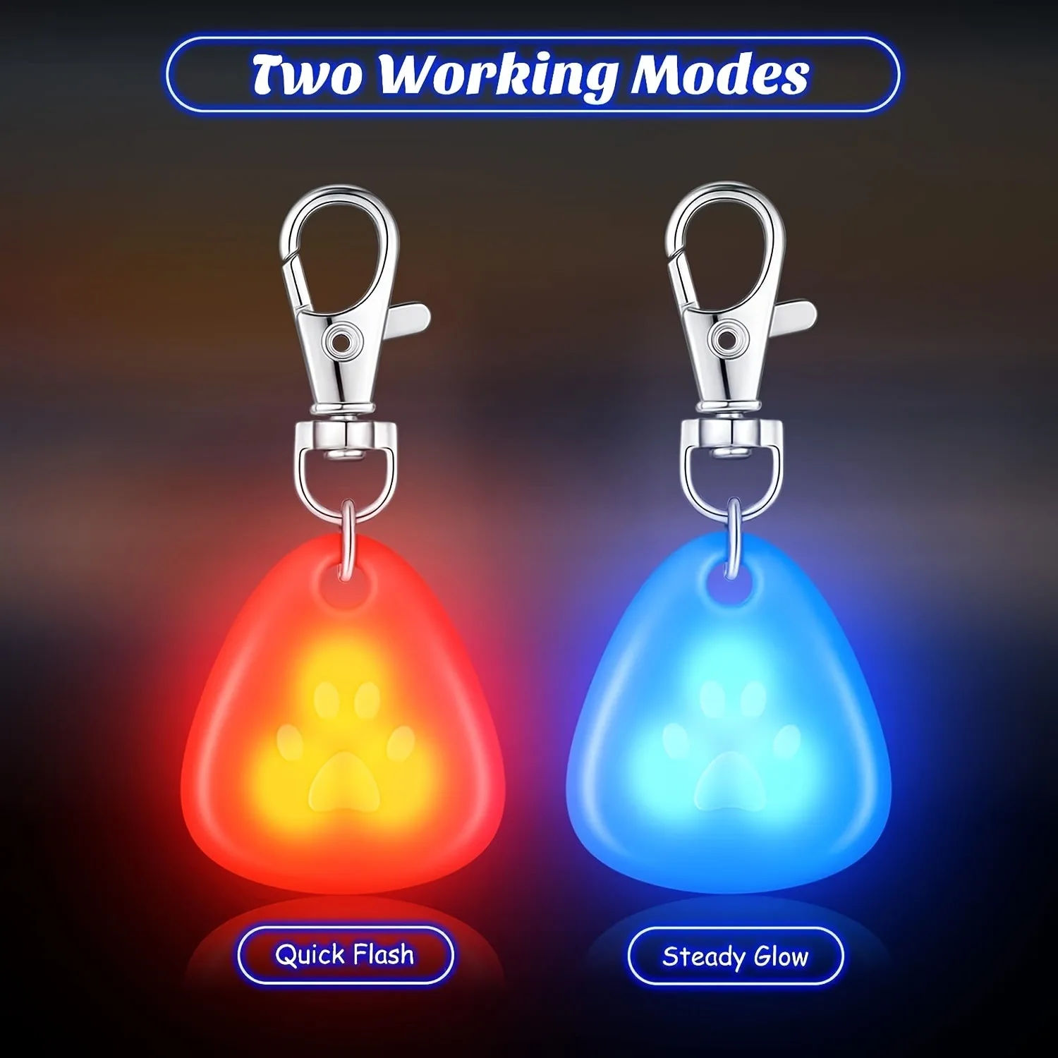 Silicone LED dog collar Pet collar waterproof dog collar light outdoor walking safety luminous dog tag battery