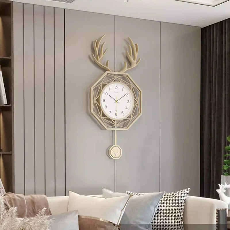 Home Wall Art Modern Minimalist Living Room Luxury Wall Clock Decor Silent Quartz Clock Popular Fashion Wall Hanging Decor