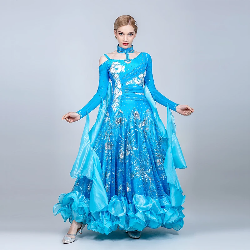 2025 New Modern  Competition Dress Large Swing Dress Waltz Ballroom Dance Ballroom Dance Group Performance Costume