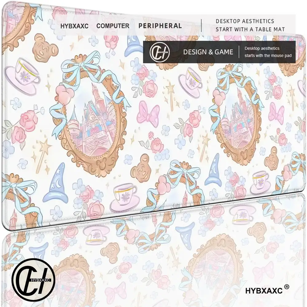 

Коврик для мыши с мультяшным принтом замка, большой резиновый противоскользящий коврик для ПК, аксессуары для офиса и геймеров, коврики для клавиатуры, декоративный коврик HYBXAXC