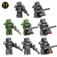 MOC Military T60 Armor Soldiers Mini Anime Action fallouts Figures Weapons Robot Kinghts Building Blocks Bricks DIY Toys  gifts