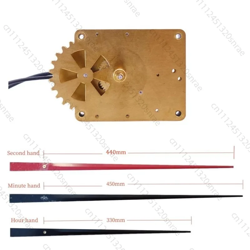 Large Wall Clock Movement 220V Metal Gear Power Clock with 45cm Long Hands and Large Torque Clock