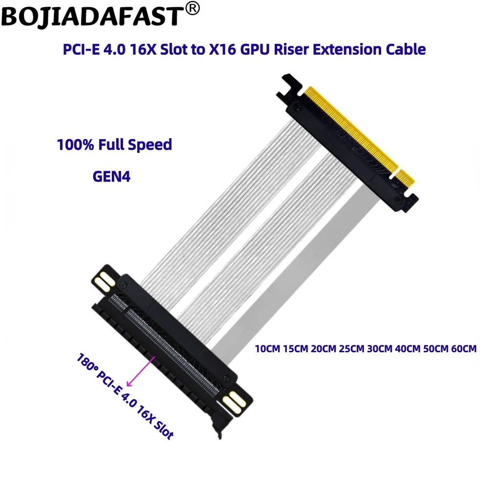

PCI-E 4.0 16X GEN4 PCIe X16 Удлинитель графического процессора Удлинительный кабель для видеокарты 20 СМ 30 СМ 40 СМ 50 СМ 60 СМ