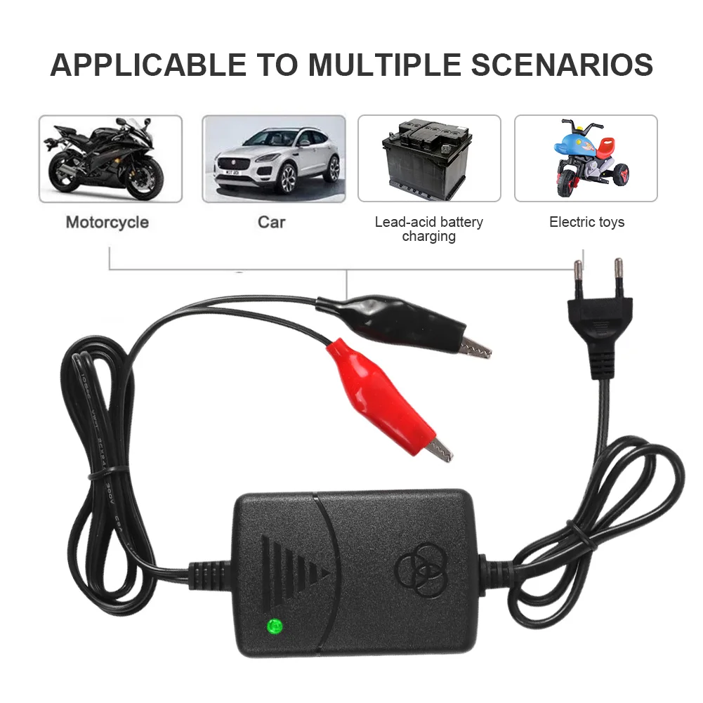 12V Car Battery Charger 1500MA Lead-acid Battery Charger Portable Battery Charger for Lead-acid Battery for 12V Auto Motorcycle