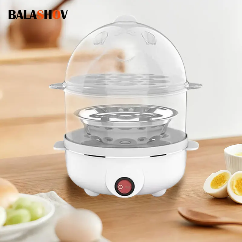 Multifunction Electric Egg Cooker Double Layers Egg Boiler Corn Milk Rapid Breakfast Cooking Egg Steamer Appliances Kitchen