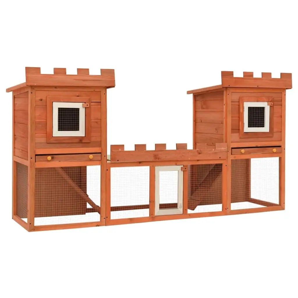 Spacious Outdoor Double Rabbit Hutch Cage - Large Pet House for Bunnies