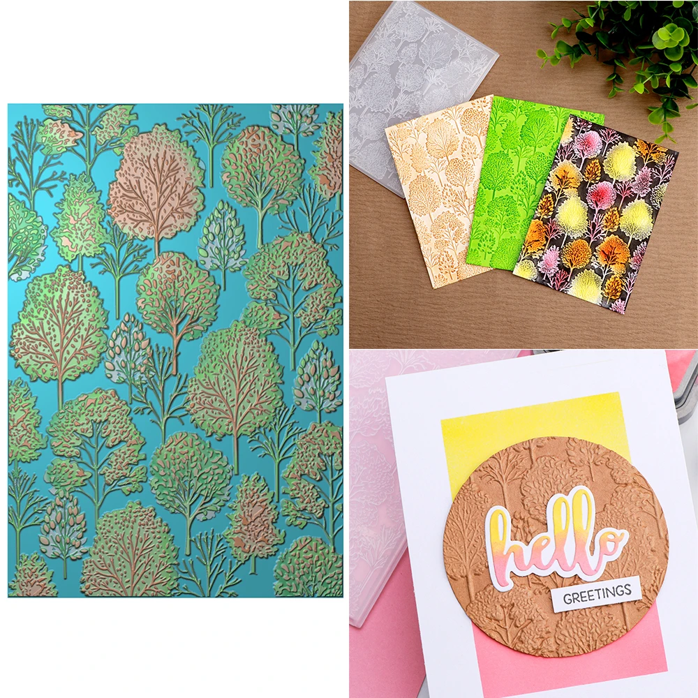 

3D Embossing Folder Plenty of Trees Fall Pattern for Diy Scrapbooking Adding Textured Paper Greeting Card Crafting Project