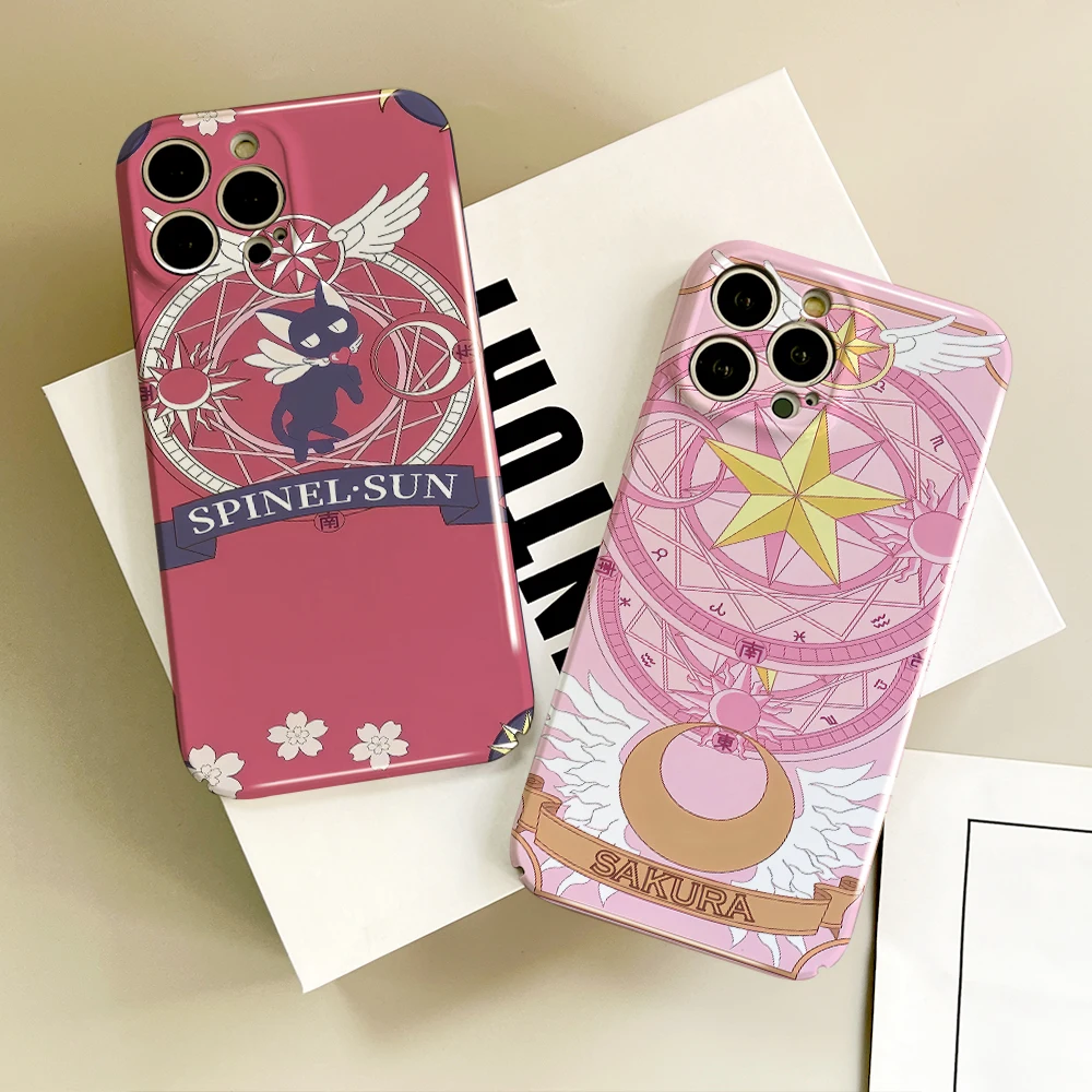 Cardcaptor Sakura Phone Case For IPhone 16 15 14 13 12 11 Plus Pro Max Mini Glossy HD Hard Cover Film Shell