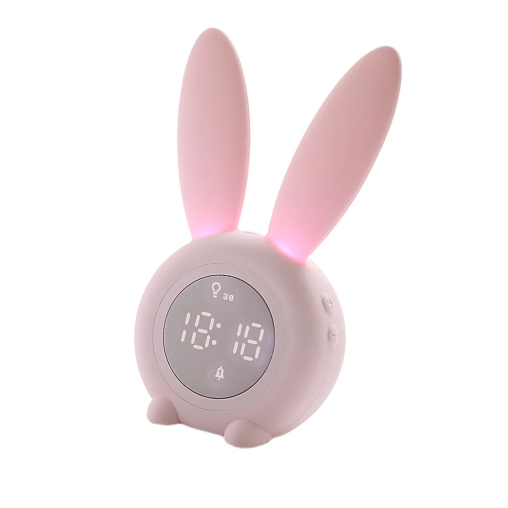 

Cartoon Digital Alarm Clock Night Light Table Silicone Kids Timer Home Decoration Gift Idea Bedside Clock