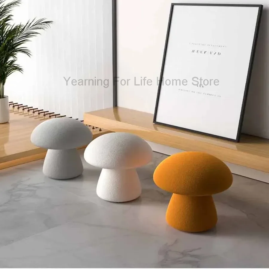 Living Room Stool Decoration Makeup Modern Velvet Pouf Vanity Stool Barstools Round Pouf Tabourets De Bar Muebles Home Furniture