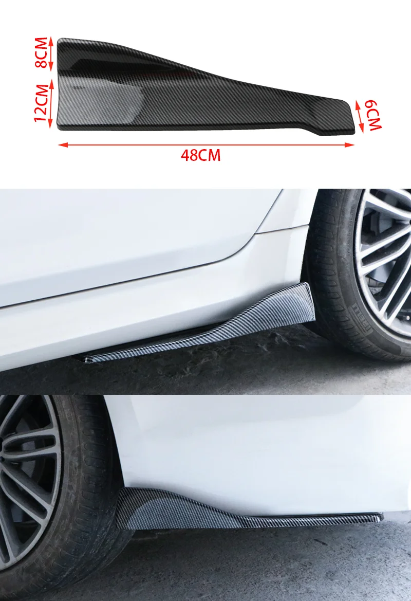 48CM Seite Rock Für Auto BMW E90 E46 F20 F30 E39 G20 Zubehör Universal Extension Protector Hinten Stoßstange spoiler Diffusor Split – Detail 2