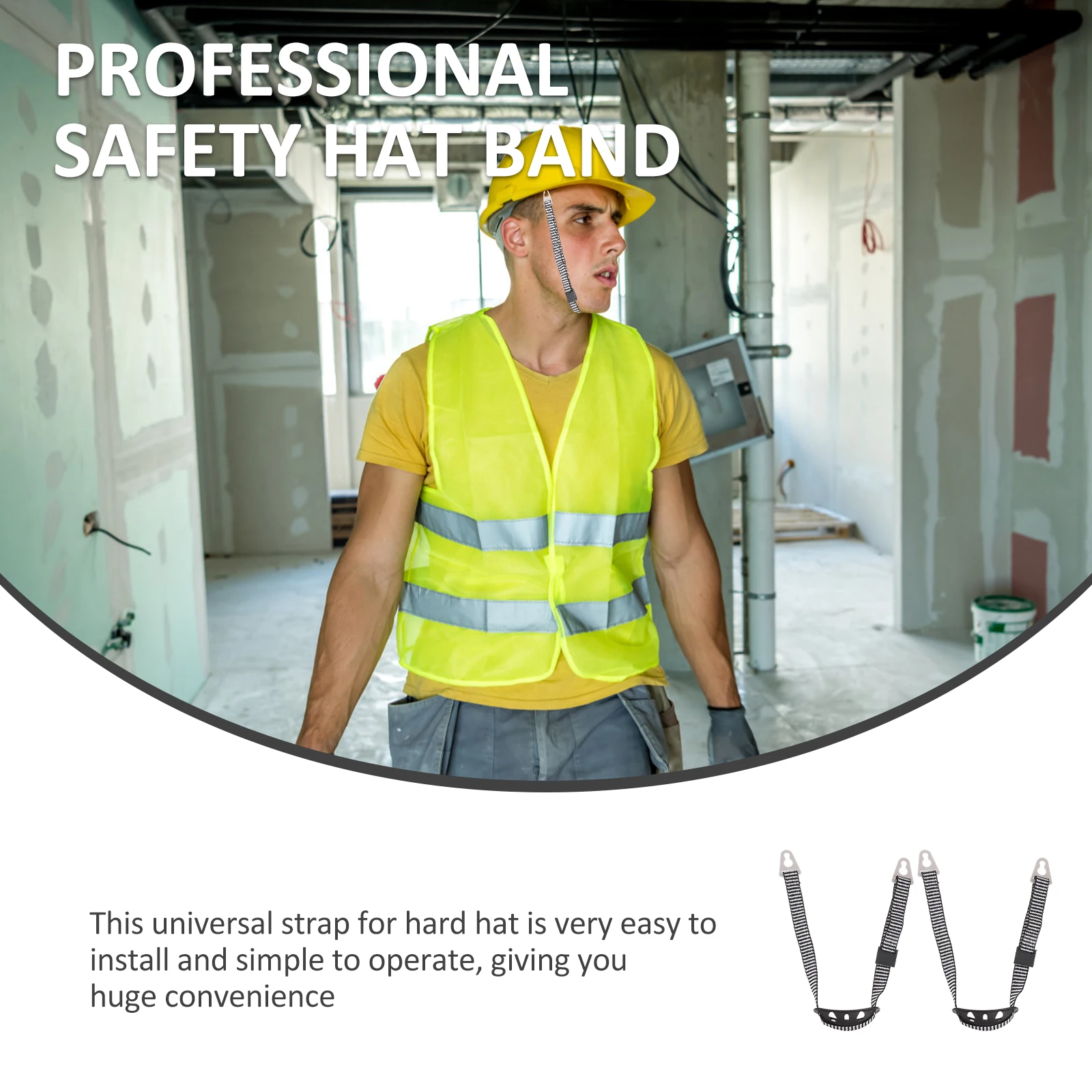 

2Pcs Safety Chin Strap Adjustable Hard Hat B Safety Hat Chin Strap Replacement Accessories For Construction Work