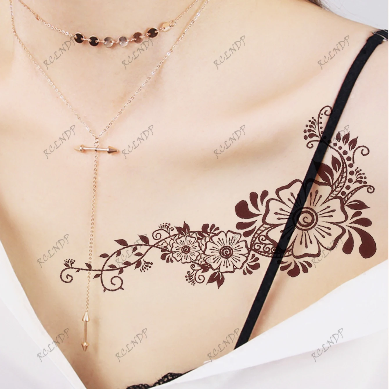 ملصق وشم مؤقت مقاوم للماء ، طائر الفينيق ، ماندالا ، كلاسيكي ، نمط كرمة ، مزيف ، للنساء والفتيات