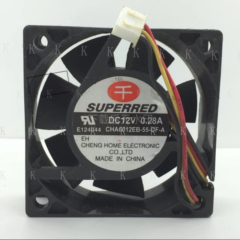 C  FOR  SUPERRED CHA6012EB-55-O  wbr/  F-A DC12V 0.28A 6023 6CM 3-wire cooling fan