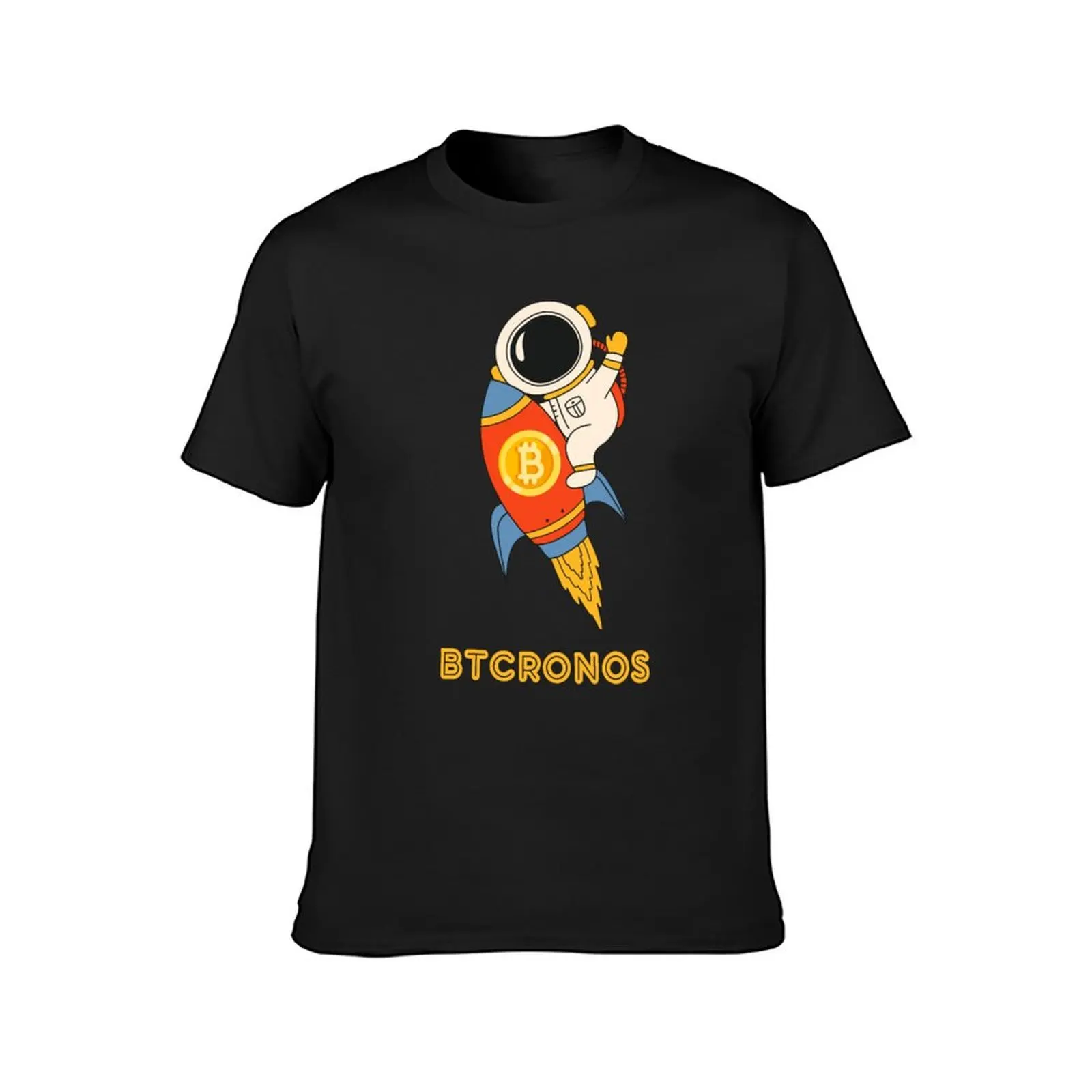 BTCRONOS Astronaut Soars on Rocket T-Shirt anime clothes customs design your own customs blanks fruit of the loom mens t shirts