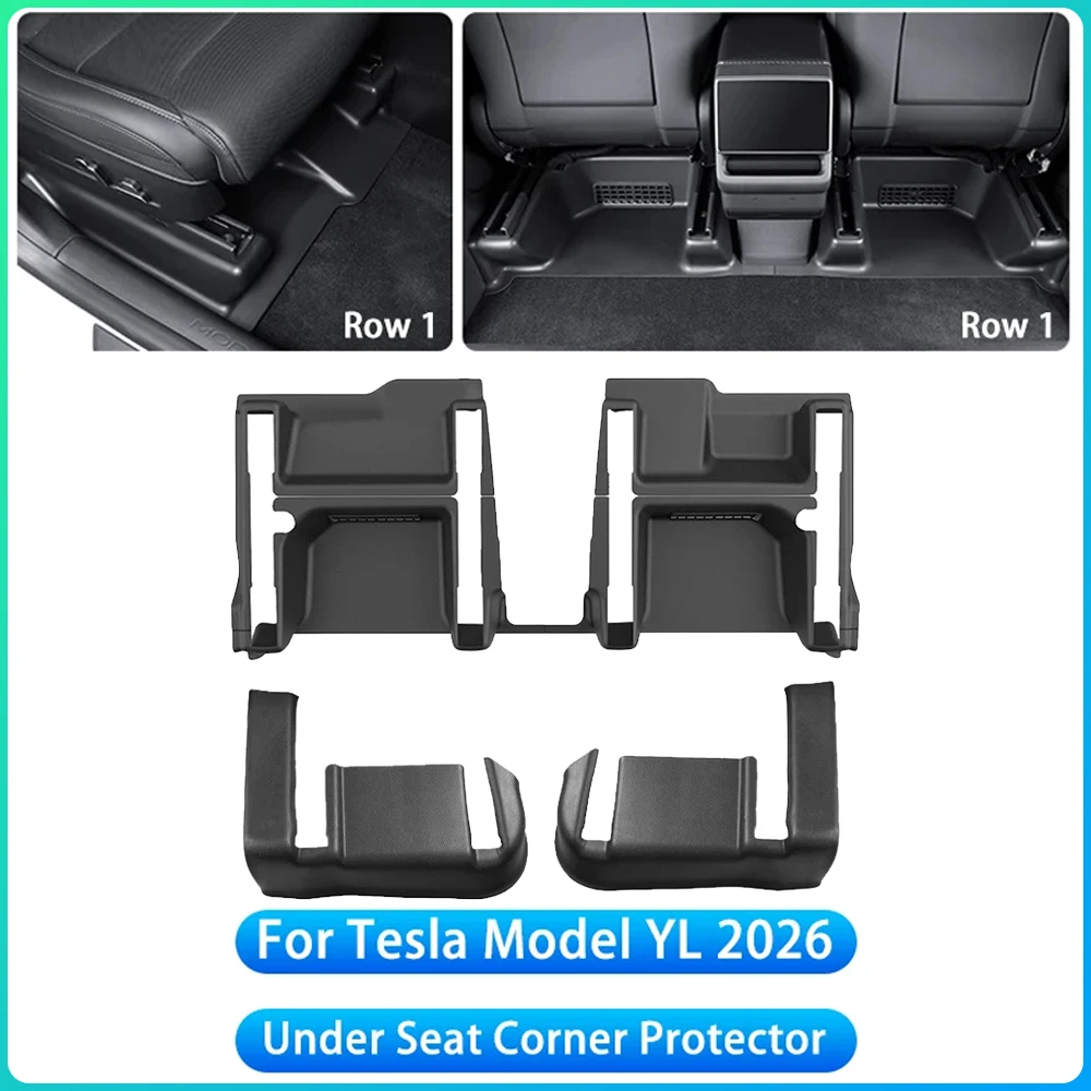

For Tesla Model Y/YL Juniper 2025+ TPE Under Seat Corner & Slide Rail Guard Anti-Kick Protector Cover Interior Accessories
