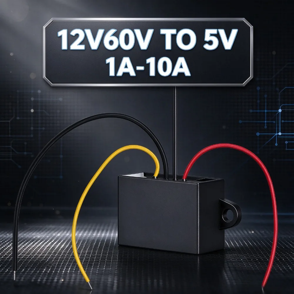 12V 24V 36V 48V 60V To 5V Buck Step Down DC-DC Converter Module, 2A 3A 5A 6A 8A 10A Voltage Regulator, Safe & Wide Compatibility