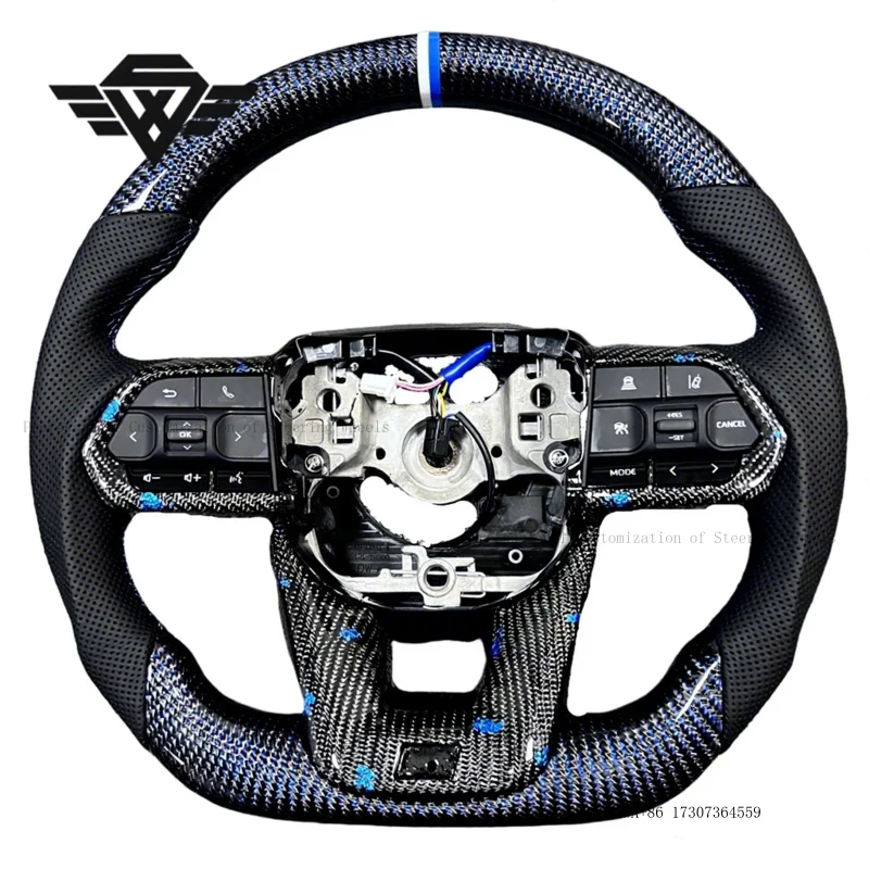 High Quality Golden Blue Carbon Fiber Automotive Direction Suitable for Toyota Land Cruiser Prado LC200 LC300 FJ300 FJ200