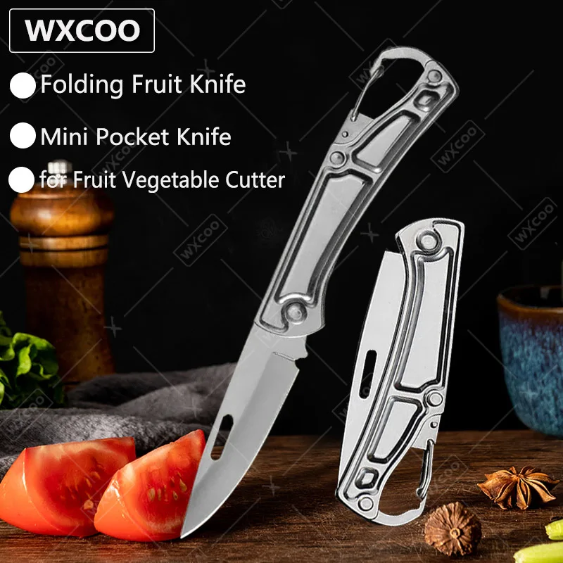 WXCOO Stainless Steel Folding Knife Fruit Paring Vegetable Cutter Utility Knife Non-slip Handle Boning Knife Kitchen Accessories