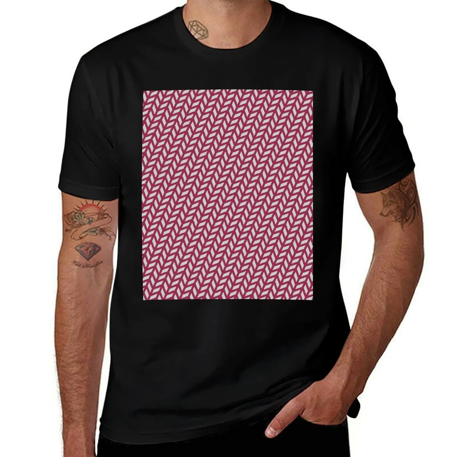 

Herringbone Abstract Geometric Pattern Trendy Design T-Shirt t shirts for man cotton funny t shirts cotton 100% T-shirt