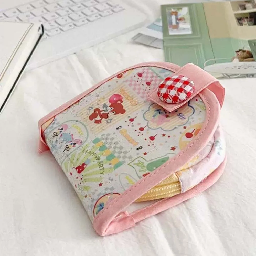 Cartoon Animal Dopamine Coin Purse Printed PVC Small Makeup Lipstick Bag Large Capacity Multi Layered Mini Cloth Storage Bag