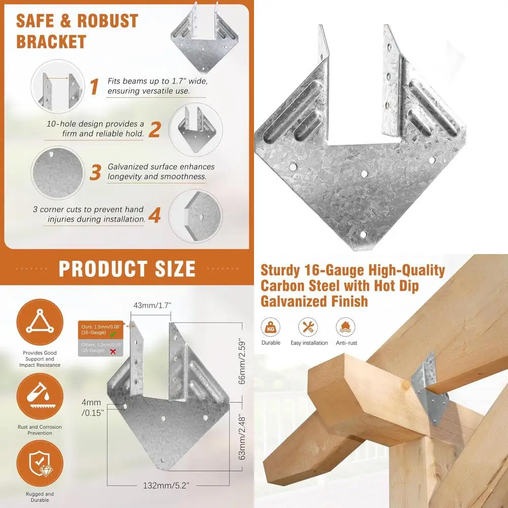 

16-Gauge Heavy Duty Galvanized Rafter Ties for Joist Hangers and Deck Joists